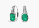 Ember Whim Green Lab Colombian Emerald Drop Earrings Gold